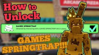 How to Unlock GAMES SPRINGTAP!!! | Fazbear's Revamp | Roblox