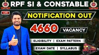 RPF SI AND CONSTABLE 2024 NOTIFICATION OUT | 4660 VACANCY, EXAM DATES, EXAM PATTERN | RPF 2024