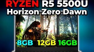 Horizon Zero Dawn | Memory Comparison | 8GB vs 12GB vs 16GB | Ryzen R5 5500U AMD APU Performance