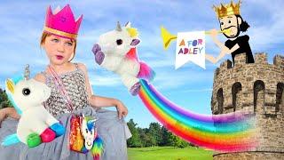 KiNG and QUEEN build Unicorn Castle!!  Play Pretend Game with Dad, neighbor won’t wakeup makeover 