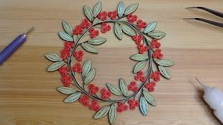 HOW TO MAKE PAPER QUILLING CHRISTMAS WREATH TUTORIAL | STEP BY STEP | HANDMADE DIY 