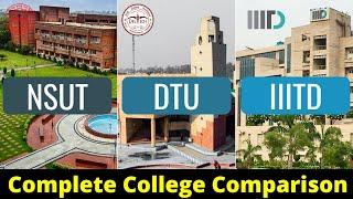 DTU vs IIITD vs NSUT | Which Delhi Engineering College is Best | Best Placement College in Delhi