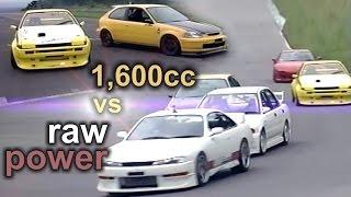 [ENG CC] Ultimate 1,600cc vs. raw power - Spoon EK9 + N2 AE86 vs. RX7, S14, EVO III Ebisu HV29