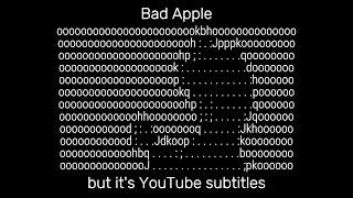 Bad apple but its only subtitles