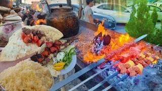 Healthy and Hearty: Kurdish Kebab with Rice and Vegetables! IRAQ - Slemani