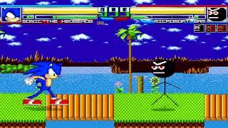 NICK54222 MUGEN: Sonic the Hedgehog (Claymizer OLD) (me) VS Microsoft Sam