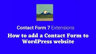 How to add Contact Form 7 WordPress website bangla tutorial