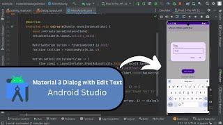 How to create Material 3 Dialog with Text Input Edit Text Android studio