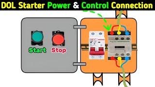 DOL Starter Power and Control Wiring Connection By Using Start&Stop Push Button @elegantpowertech