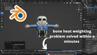 bone heat weighting problem solved within a minutes | #blender3d #blendertutorial