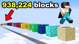 Jumping on Every Block to Break a Minecraft Record