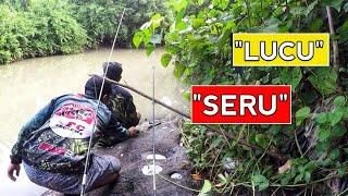 Lucu bikin ngakak !! ngerjain temen saat mancing | mancing di muara