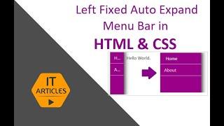 Left Fixed Auto Expand Menu Bar in HTML & CSS | IT Articles