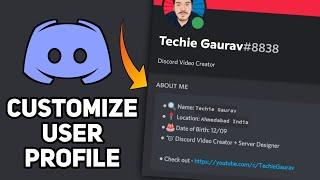 Customize Your User Profile Discord | About Us Description - Without Nitro | Techie Gaurav