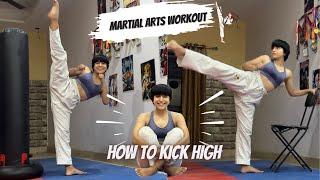 How to kick high l Martial arts high kick workout l kick tutorial l flexibility exercise l beginners