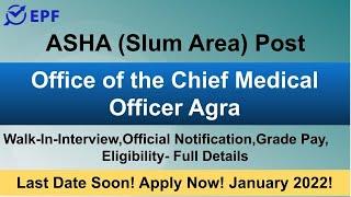 ASHA (Slum Area) Post in Office of the Chief Medical Officer Agra | Direct Recruitment