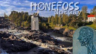 HØNEFOSS in Norway, Hydroelectric Energy Waterfall