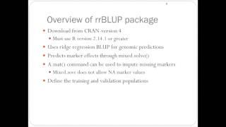 rrBLUP Package Introduction (1/4)