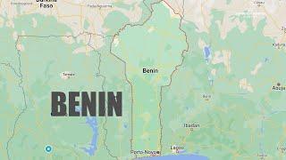 Topographical Map of Benin in West Africa