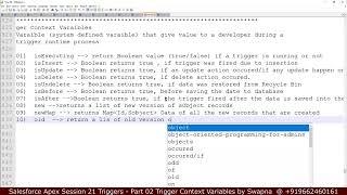 Apex 21| Triggers Part 02 | Context Variables | isExecuting | isInsert | isUpdate | isDelete |