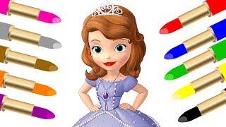 Lern colors with Sofia the first Colorful lipstick