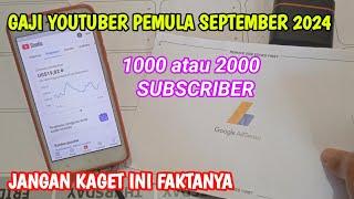 GAJI YOUTUBER PEMULA 2024 | GAJI YOUTUBER 1000 SUBSCRIBER