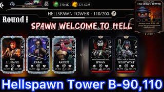 Hellspawn Tower Boss Battle 110 & 90 Fight + Reward MK Mobile | Boss Spwan & Nightwolf