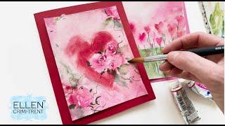 EASY watercolor Valentines Day Cards