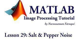 lesson 29: Adding Salt and Pepper Noise using Matlab