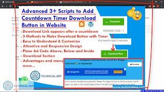 How to Add Download Button with Timer | 3+ Script to Add Countdown Timer Download Button in Blogger