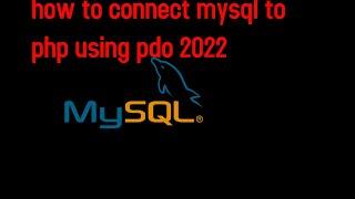 how to connect mysql to php using pdo