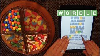 ASMR WORDLE & Gummy Candy Eating | Whispered iPad Video