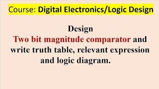 Design of 2 bit comparator.