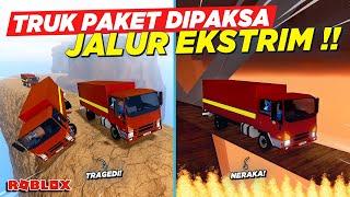 TRAGEDI TRUK OLENG DIPAKSA ANTAR PAKET LEWAT JALUR EKSTRIM !! ROLEPLAY TRUK INDONESIA - Roblox