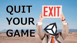 How To Quit Your Unity Game - With Confirmation Box - Unity Basics Tutorial