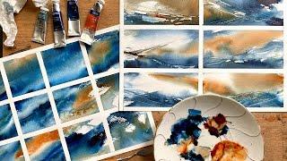 How to CREATE ABSTRACT LOOSE TEXTURES Watercolor Landscape Painting Beginners Watercolour Tutorial