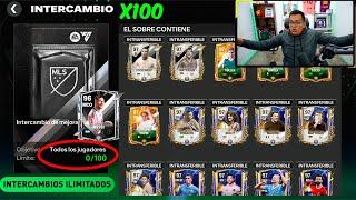  ABRO 100 SOBRES DE LA MLS x MESSI !!!  COMPLETO TODOS LOS INTERCAMBIOS DEL EVENTO en FC 24 Mobile