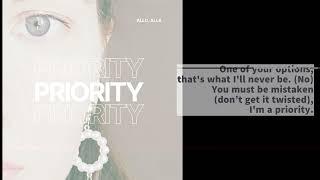 'allo, alla - Priority (lyric video)