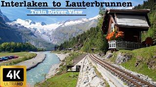 4K-Ansicht des Lokführers - Interlaken nach Lauterbrunnen, Schweiz | Taxifahrt | 4K HDR