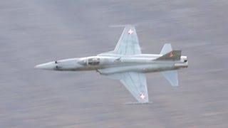 Northrop F-5E Tiger II Swiss Air Force Shooting to ground Target Axalp 2012 Airshow