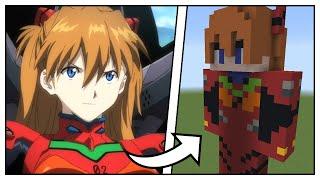 How to Build a Asuka Langley Statue (Neon Genesis Evangelion) - Minecraft