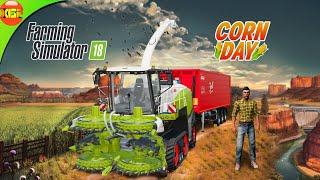 Corn Day in Fs18! Harvesting and Chaff Making | Farming Simulator 18 Timelapse Gameplay