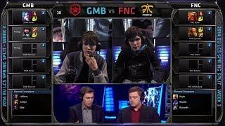 Gambit Gaming vs Fnatic | Season 4 EU LCS Spring split 2014 W3D2 G4 | Fnatic vs Gambit | GMB vs FNC