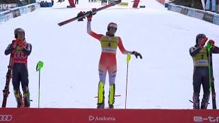 Ski Alpin Men's last Slalom 2023 - Soldeu 2.run Highlights