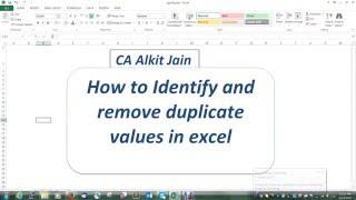 How to Identify and remove Duplicate Values in excel