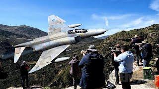 WATCH : F4 Phantom Low Level skills in the Greek Mach loop INIOCHES 24  Greek Mirages French Rafale