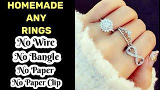 Homemade any ring without wire, bangle, paper or paper clip | make beautiful Rings at home #shorts