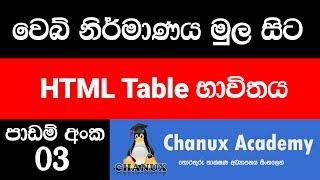Sinhala Web Design Basic Lesson 03 - Html Table
