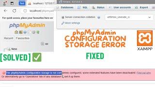 Fix Error : phpmyadmin configuration storage is not completely configured, some exten [Solved] XAMPP