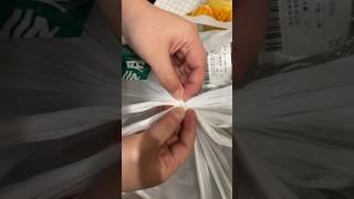 Easiest way to open your shopping bag ‍ #shorts #lifehacks #shopping